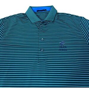 Grayson Polo Shirt Performance Golf Short Sleeve Green Striped Men's XL